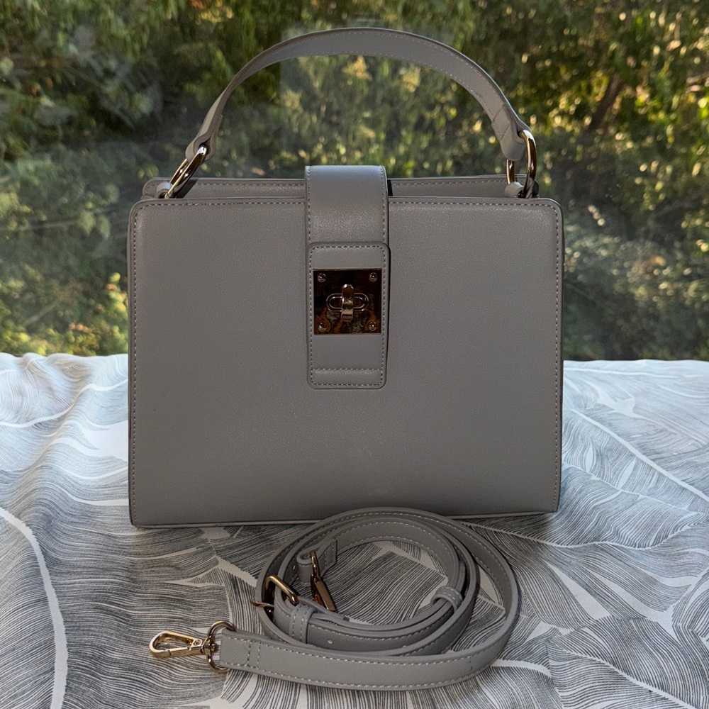 Forever 21 Light Gray Handbag with Optional Crossbody Strap